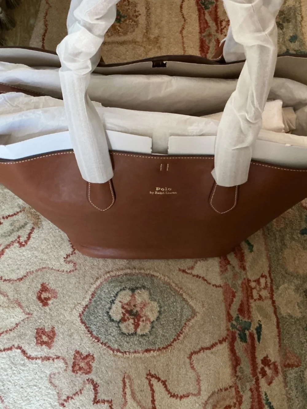 Polo Ralph Lauren Bellport large leather tote, NWT - Picture 2 of 8